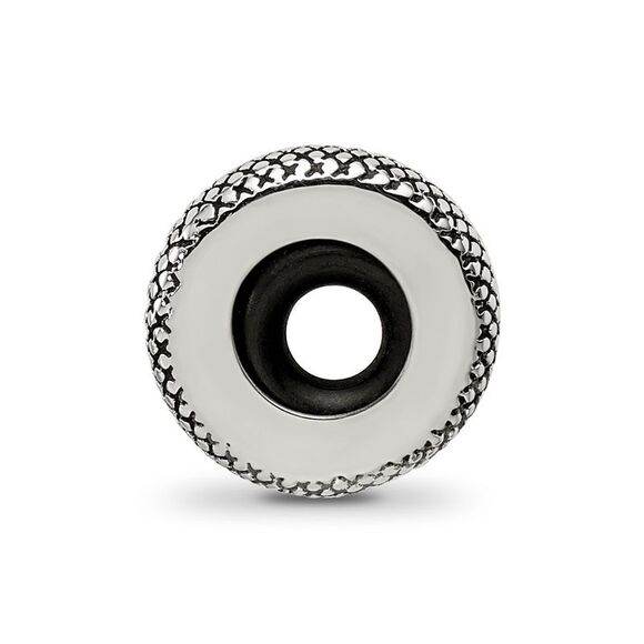 Kazi Luxury Sterling Silver Reflections Antiqued Textured Gripper Bead - Picture 2 of 6